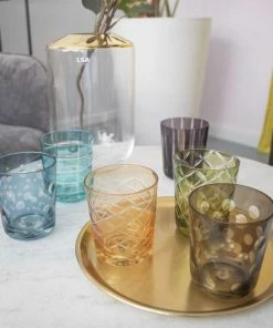 Pols Potten Multicolour Mit Schliff Glass Set 9 Pols Potten Multicolour Mit Schliff Glass Set