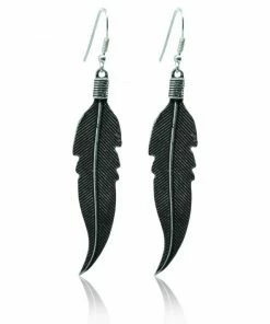 CollardManson Silver Feather Earrings