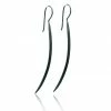 CollardManson Long Oxidised Silver Curved Earrings