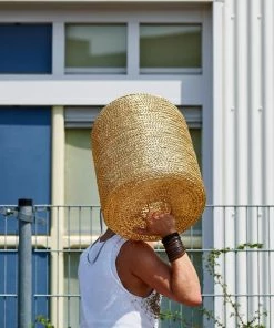 Pols Potten Gold Woven Pill Stool