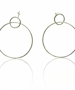 CollardManson Silver 925 Double Circle Hoop Earrings