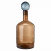 Pols Potten 24.5cm Amber Colored Glass Decorative Bottle with Smoked Cap