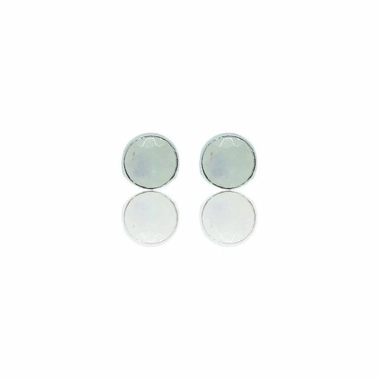 CollardManson Silver Moonstone Brushed Stud Earrings 5 CollardManson Silver Moonstone Brushed Stud Earrings