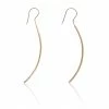 CollardManson Rose Gold Long Plated Silver Curved Earrings