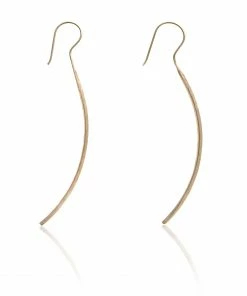 CollardManson Rose Gold Long Plated Silver Curved Earrings