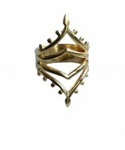 CollardManson 925 Silver Mendi Ring Gold Plated
