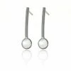 CollardManson Silver 925 Stud Drop Moonstone Earrings