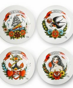 Pols Potten Set of 4 Tattoo Side Plate