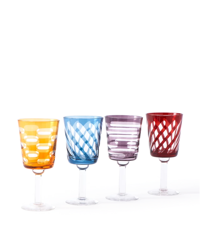 Pols Potten Tubular Wine Glass - 4 colours available 4 Pols Potten Tubular Wine Glass - 4 colours available