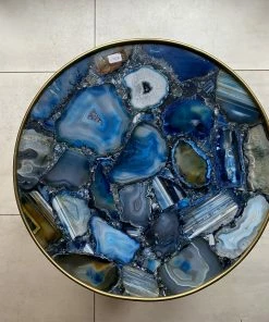 Pols Potten Gold Side Table Precious with Stone Top