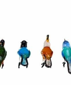 Pols Potten Set of 4 Glass Handmade Paradise Birds Figure