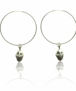 CollardManson Silver 925 Eagle Head Hoop Earrings