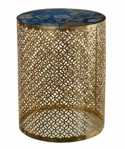CollardManson Sales 2022 32 Pols Potten Gold Side Table Precious with Stone Top