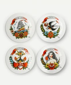 Pols Potten Set of 4 Tattoo Side Plate