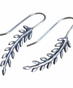 CollardManson Silver Leafy Drop Earrings
