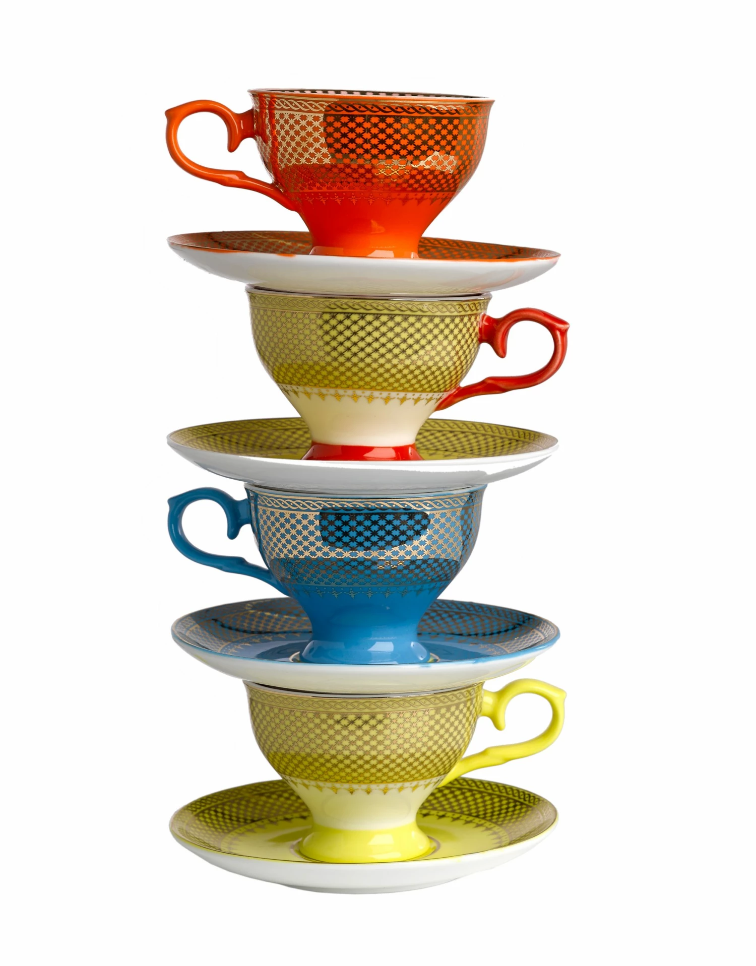 Pols Potten Set of 4 Grandma Espresso Cups and Saucers Set 4 Pols Potten Set of 4 Grandma Espresso Cups and Saucers Set
