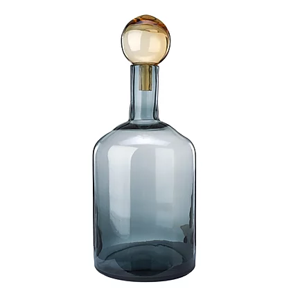 Pols Potten 24.5cm Smoked Colored Glass Decorative Bottle with Amber Cap 3 Pols Potten 24.5cm Smoked Colored Glass Decorative Bottle with Amber Cap