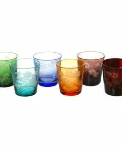Pols Potten Set of 6 Multicolour Blossom Glasses