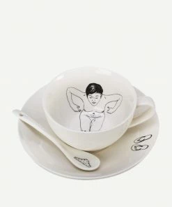 Pols Potten Set of 4 White Undressed Teaset